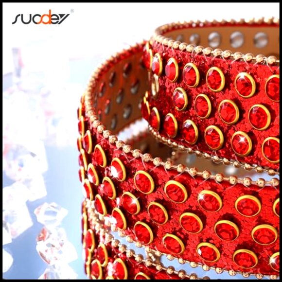 Western Rhinestone Studded Belt Cowboy Chic Bling Sequins Alloy Buckle main image 4